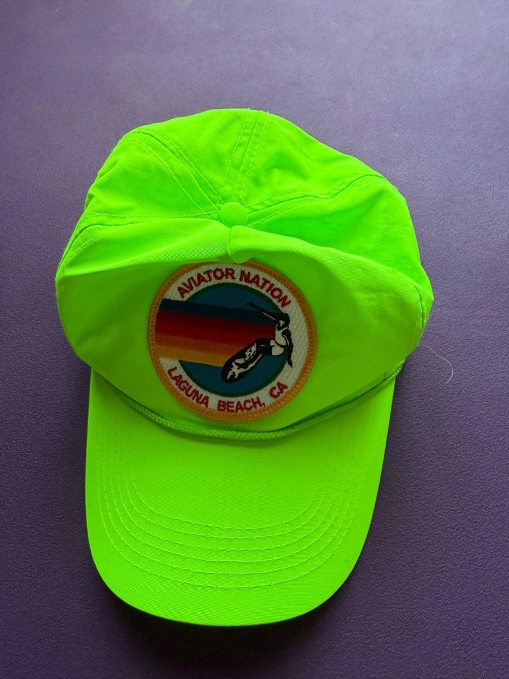 Aviator Nation Neon Lime Patch Trucker Cap